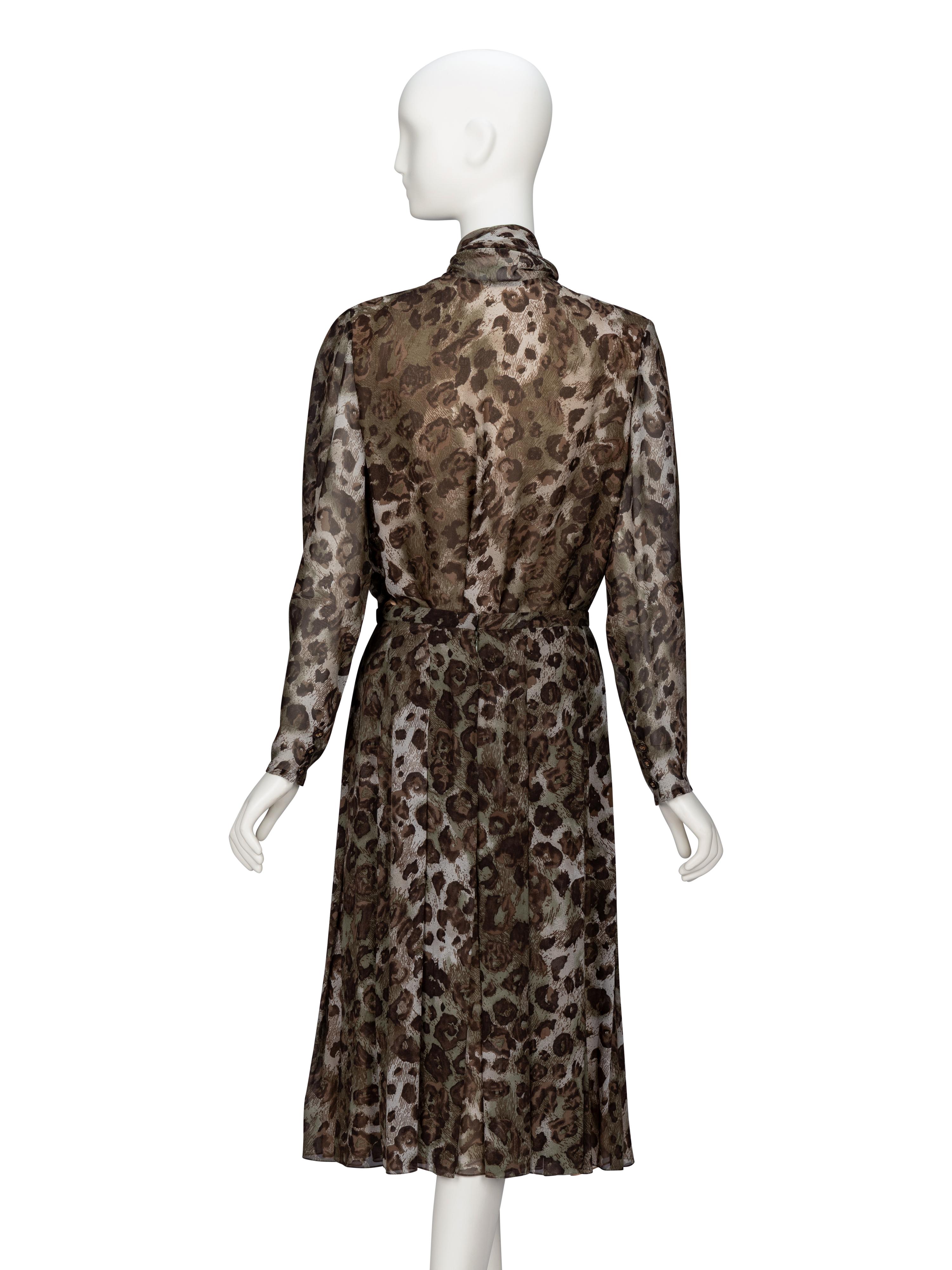 Bill Blass, Leopard-Print Chiffon Skirt Ensemble