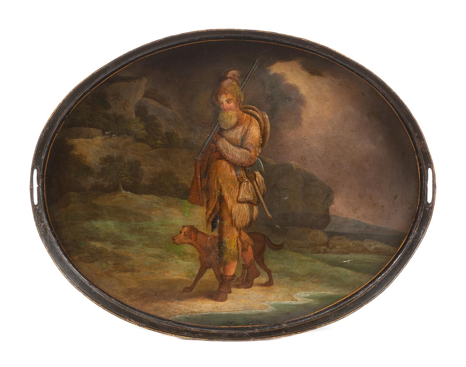 An English Painted Tole Tray Width 30 inches. — 18TH/19TH CENTURY