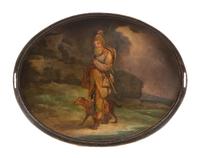 An English Painted Tole Tray Width 30 inches. — 18TH/19TH CENTURY