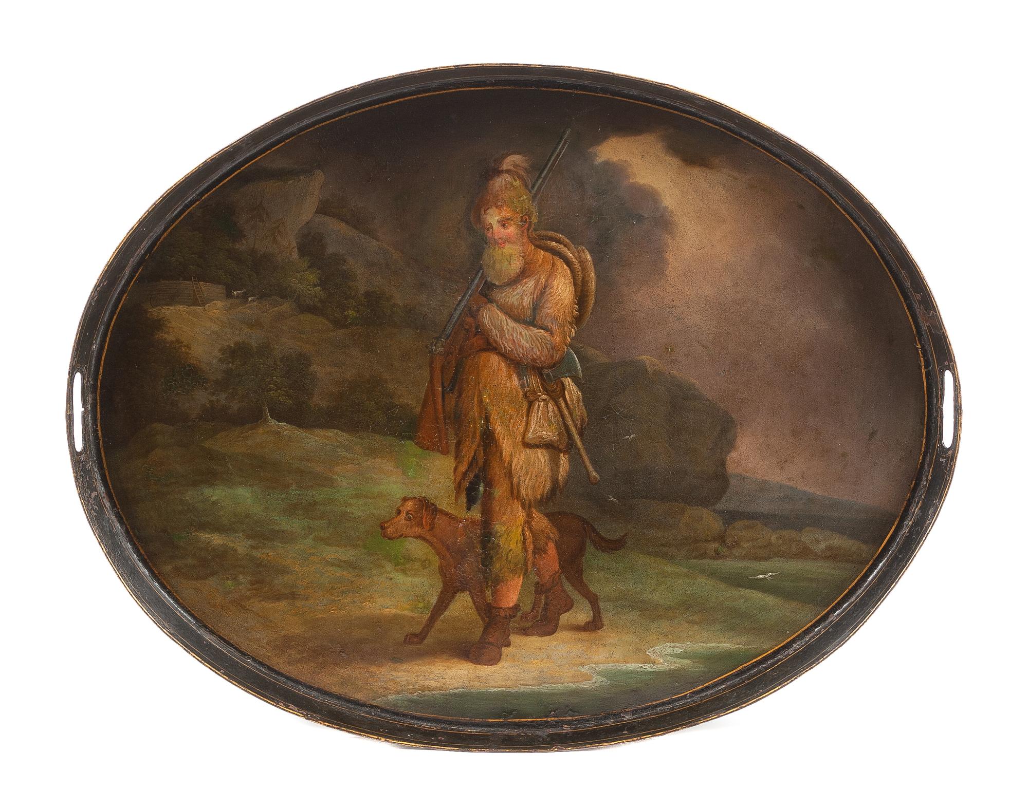 An English Painted Tole Tray Width 30 inches. — 18TH/19TH CENTURY