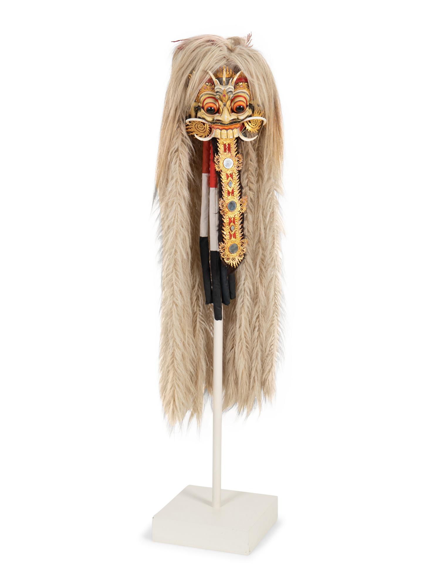 A Japanese Jeweled and Lacquered Lion Dance Mask — 20TH CENTURY