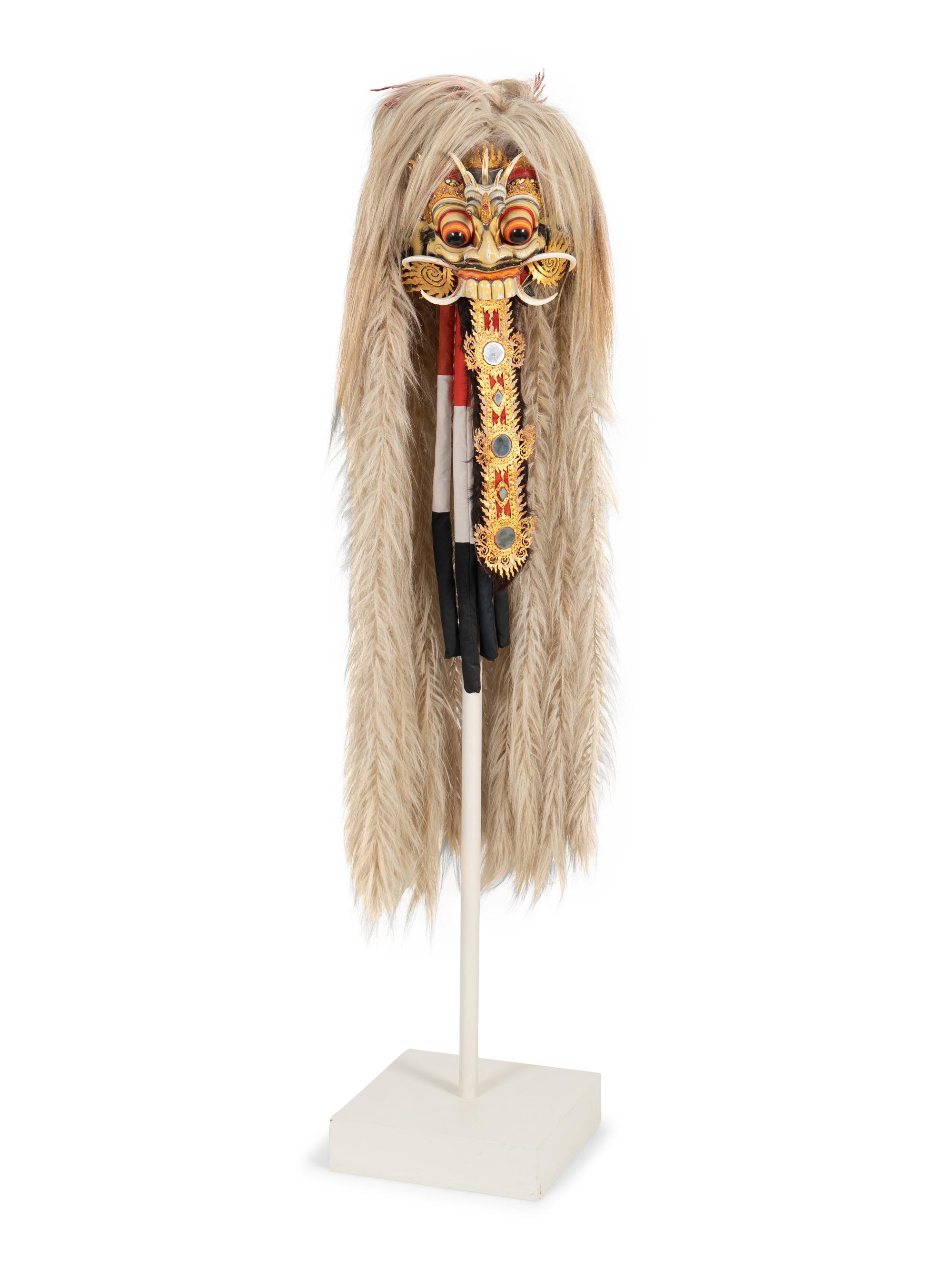 A Japanese Jeweled and Lacquered Lion Dance Mask — 20TH CENTURY