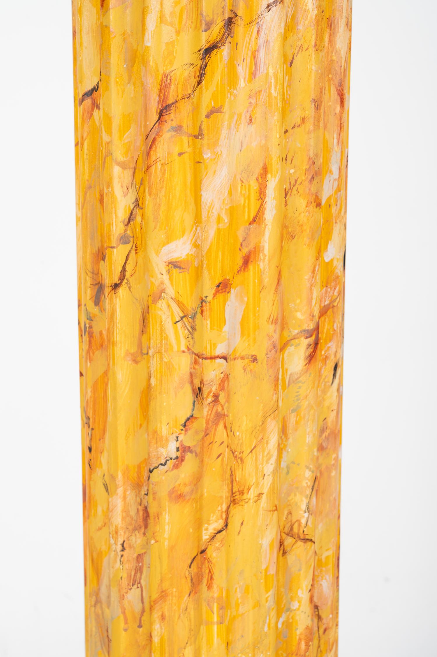 A Simulated Marble Painted Pedestal