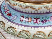 A Pair of German Polychrome Porcelain Centerpiece Baskets