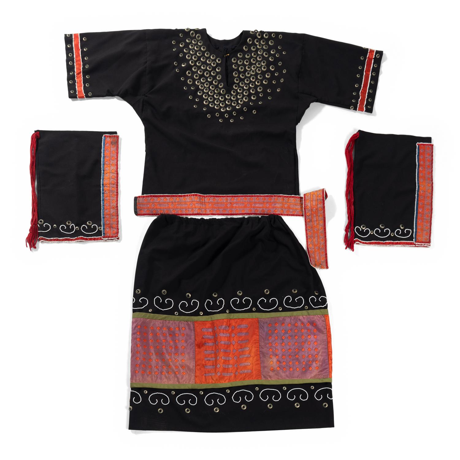 Ho Chunk Woman's Ribbonwork Dress and Leggings
