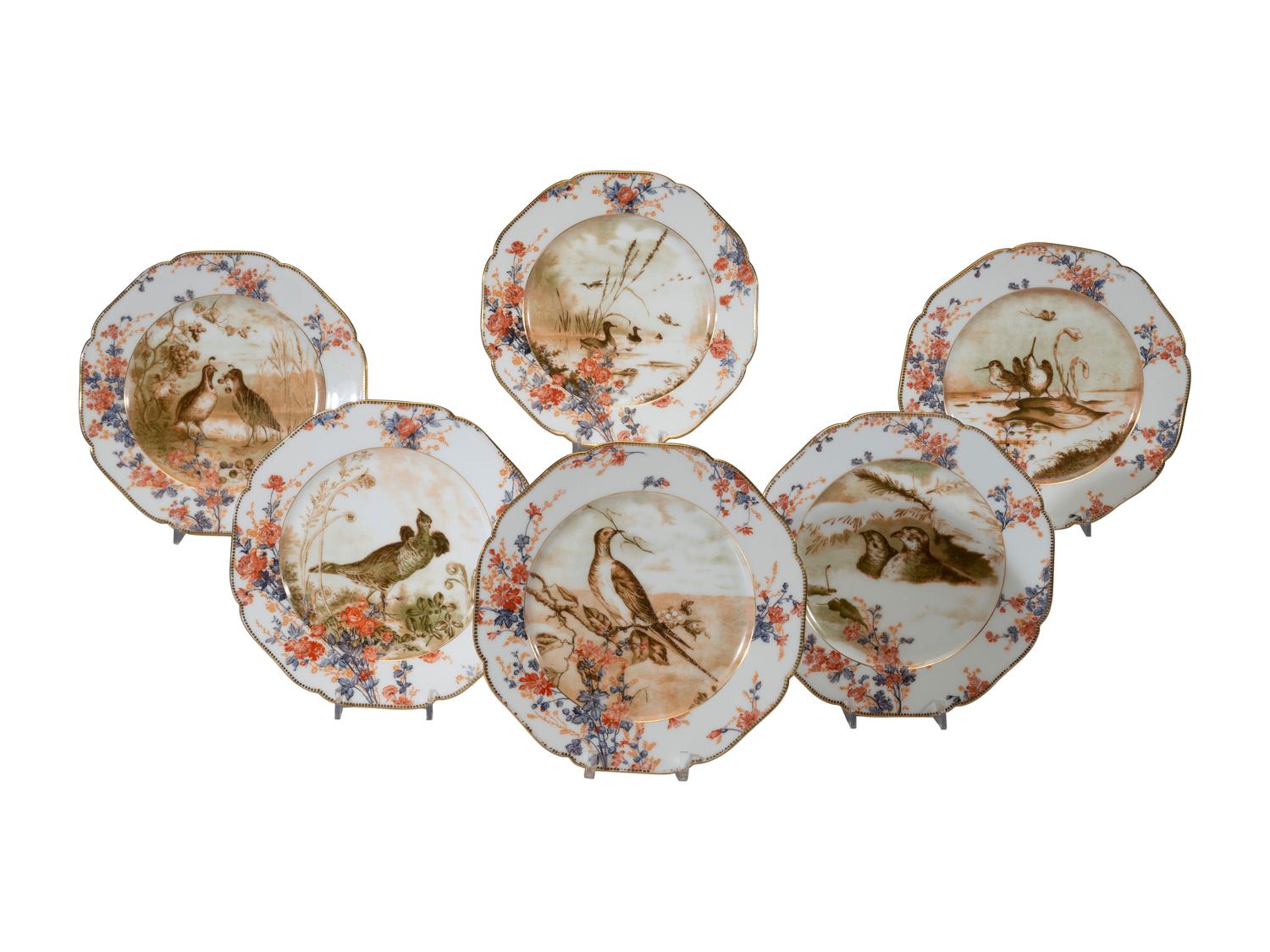 Twelve Haviland Limoges Game Bird Plates
