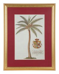 A Princess of Wales Royal Crest Palm Tree Print — 20TH CENTURY