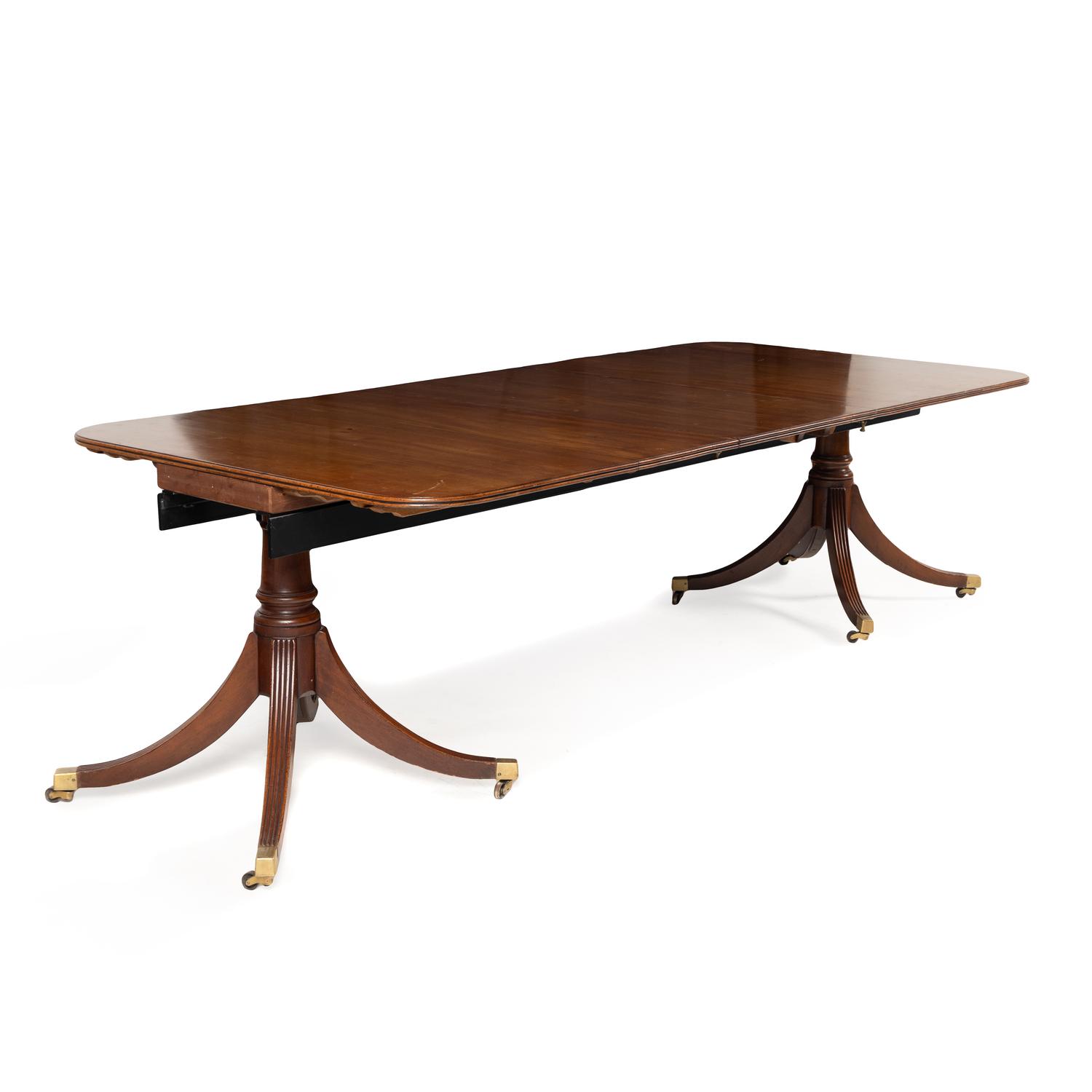 A George III Mahogany Double-Pedestal Dining Table