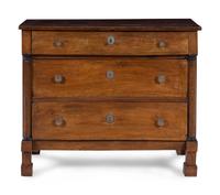 A Continental Neoclassical Walnut Chest of Drawers