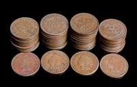 A Group of 50 United States 1905 Indian Head One Cent Coins