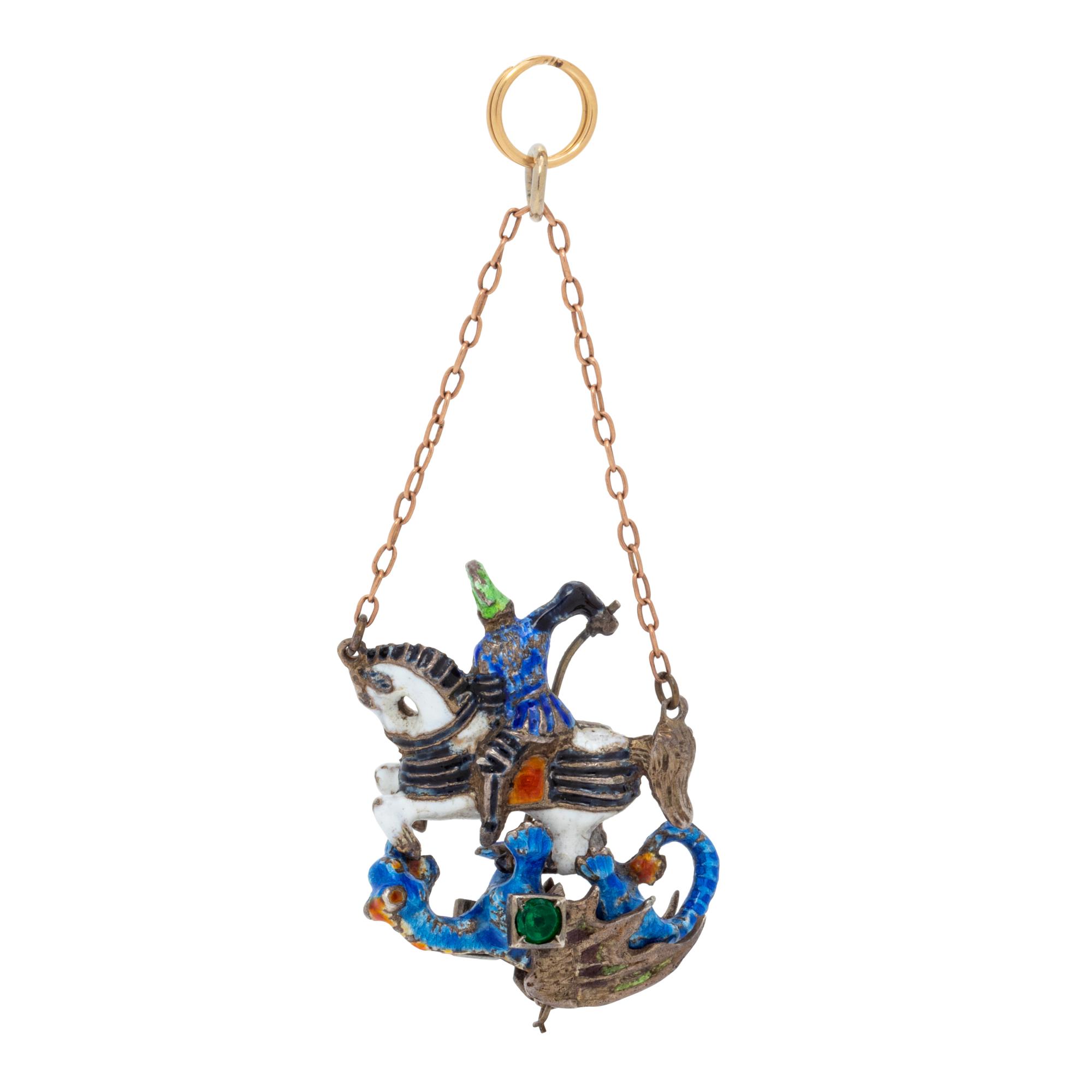 ANTIQUE, SAINT GEORGE SLAYING THE DRAGON PENDANT