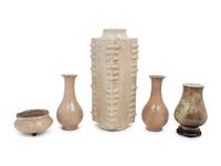 Five Chinese Crackled Glazed Porcelain Articles