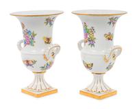 A Pair of Herend Queen Victoria Porcelain Vases