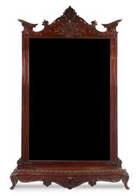 A Large Victorian Mahogany Hall Mirror Height 106 x width 65 x depth 12 1/2 inches. — LATE 19TH/EARLY 20TH CENTURY