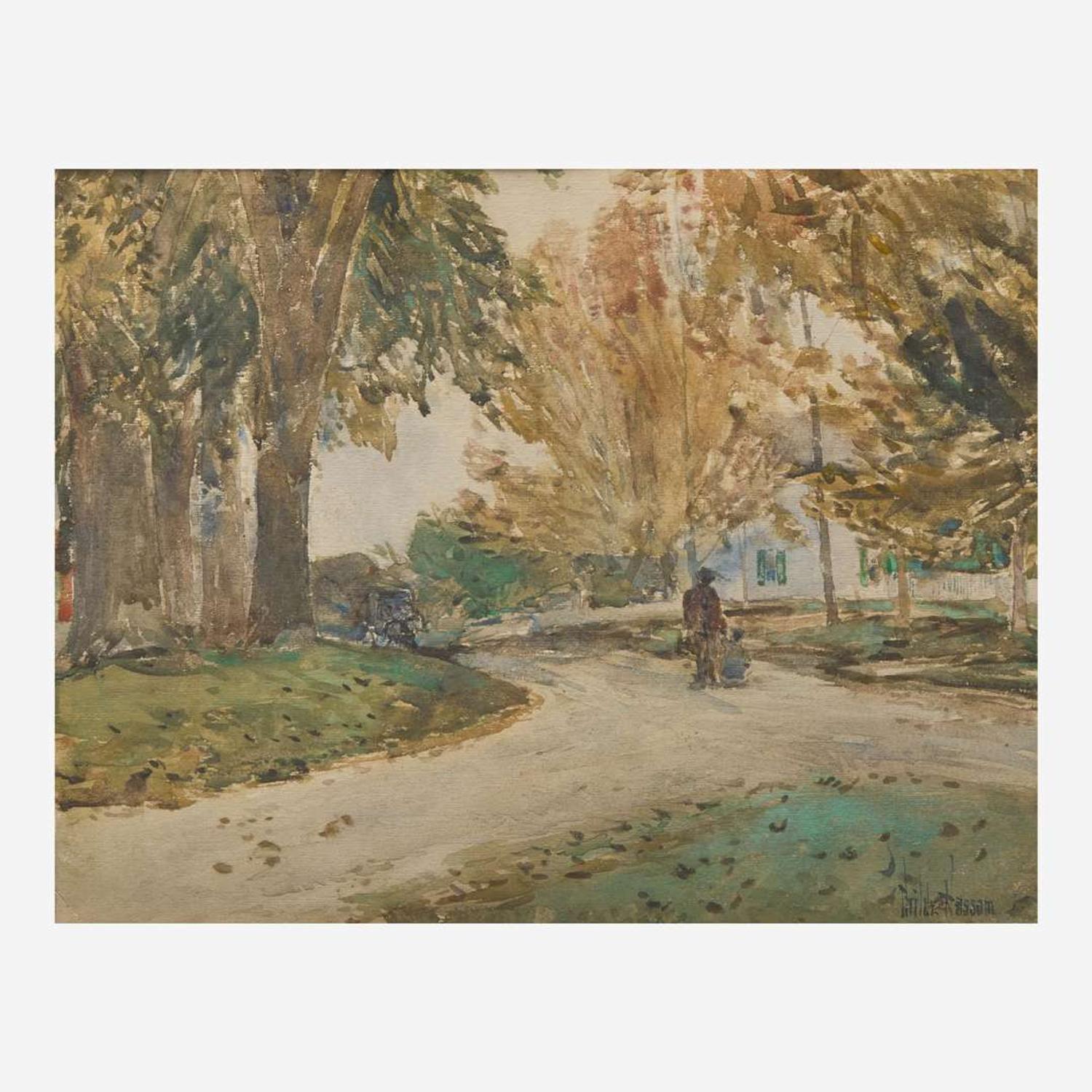 Childe Hassam (American, 1859–1935) New England Village Scene