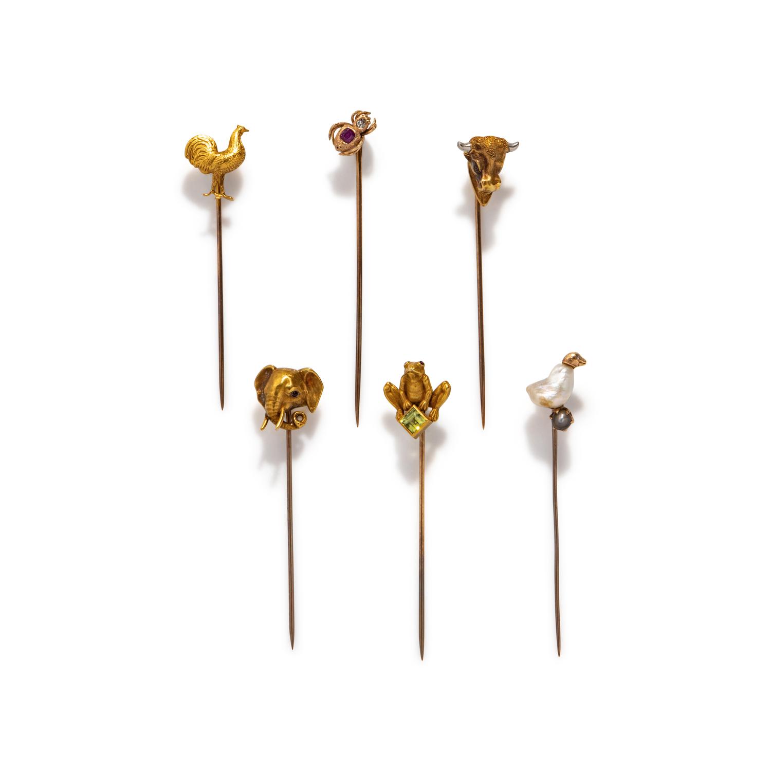 COLLECTION OF MULTIGEM STICK PINS