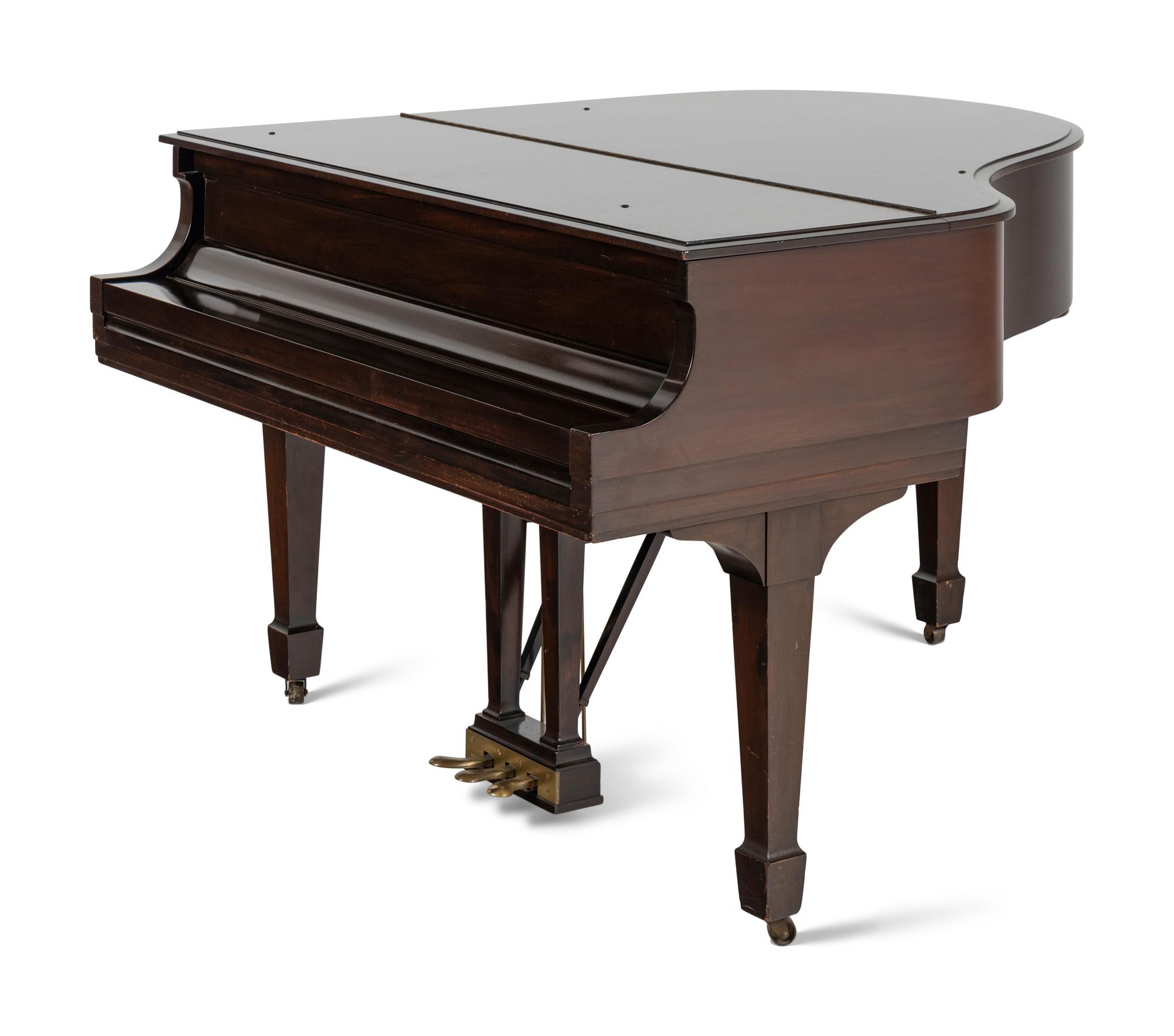 A Steinway and Sons Mahogany Baby Grand Piano
