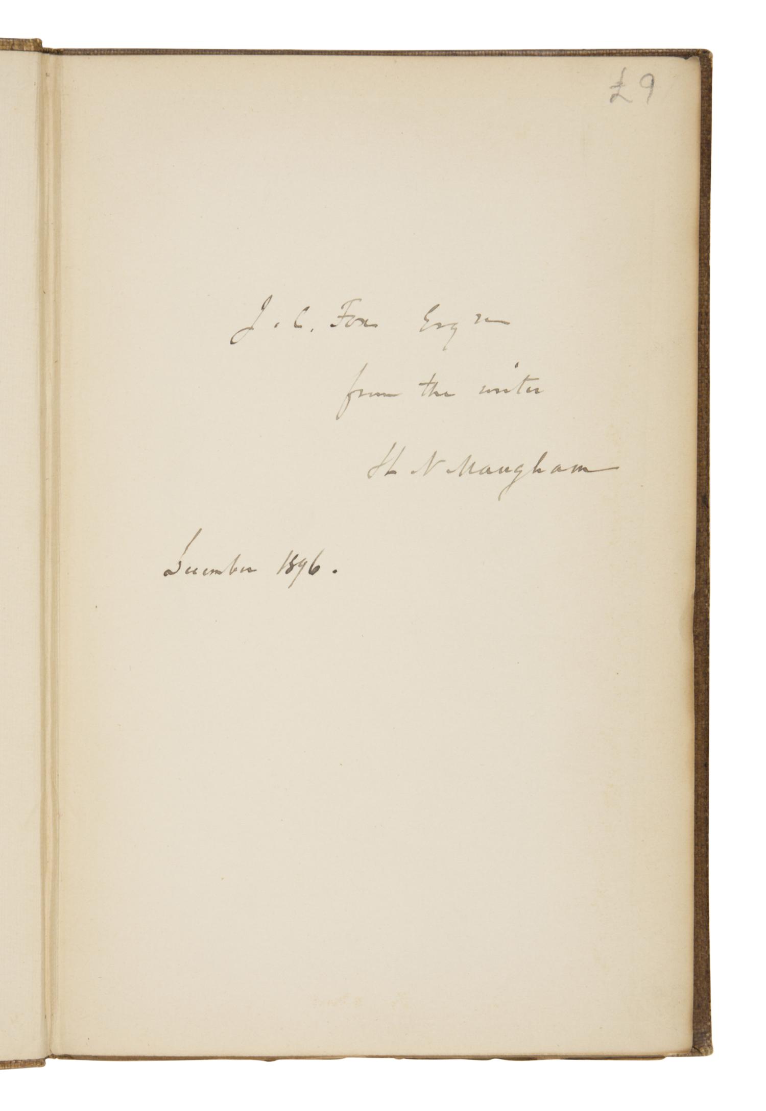 Maugham, Henry Neville (1868-1904). The Husband of Poverty. A Drama of the Life of Francis of Assisi . London: Elliot Stock, 1896.