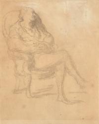 Homme Assis dans un Fauteuil; with Don Quixote Nu, Debout (A Double-Sided Work)