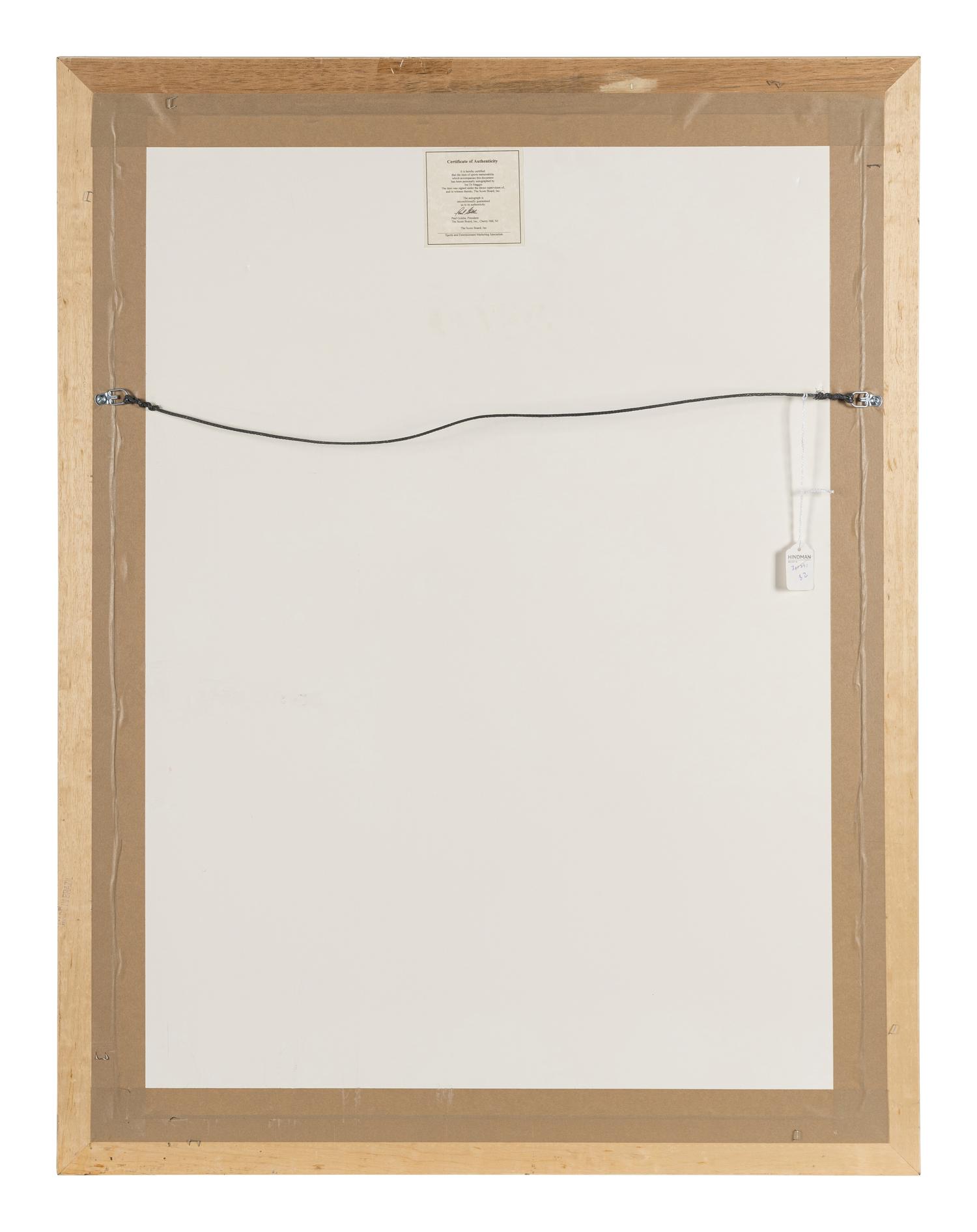 A Joe DiMaggio Signed Autograph Large Display (Beckett Authentication Services Letter),