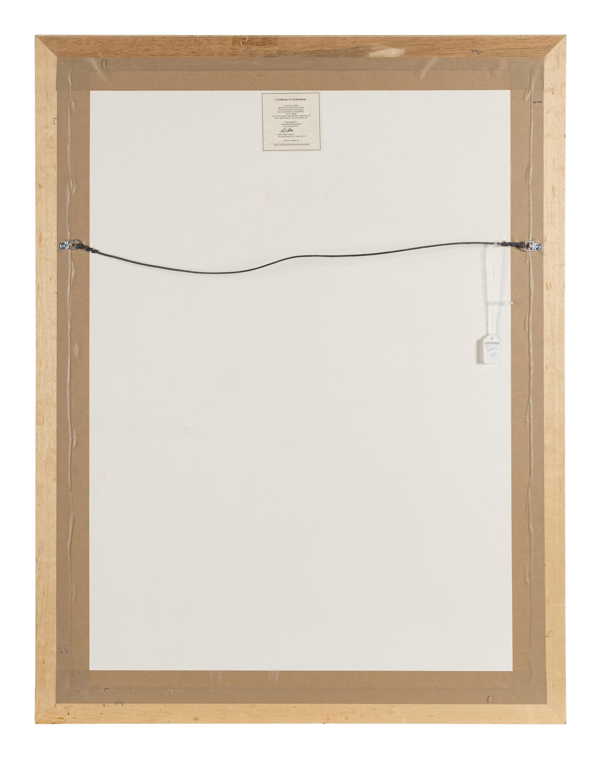 A Joe DiMaggio Signed Autograph Large Display (Beckett Authentication Services Letter),