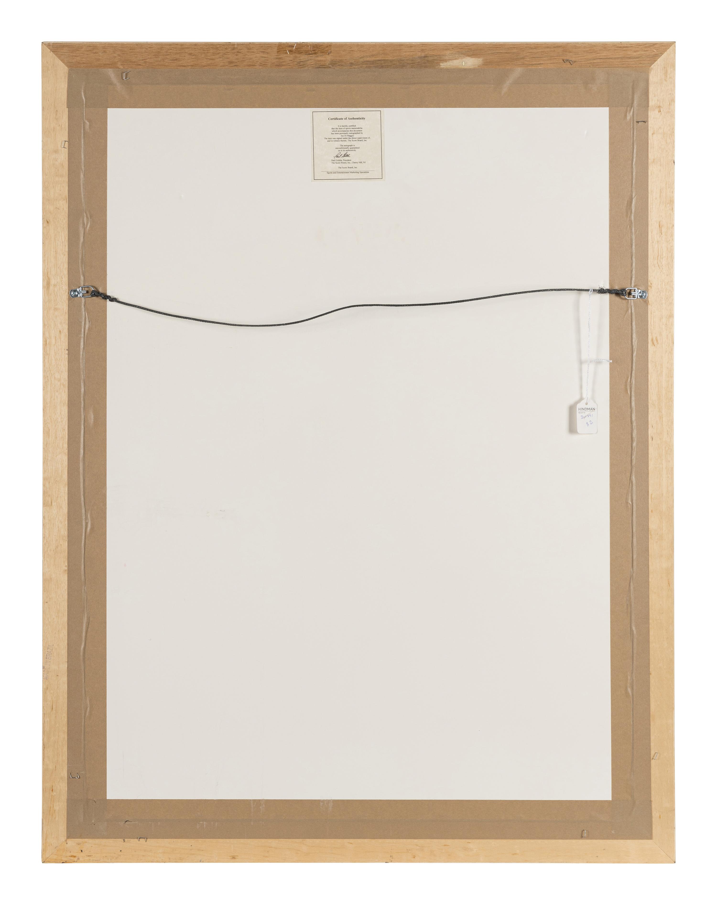 A Joe DiMaggio Signed Autograph Large Display (Beckett Authentication Services Letter),