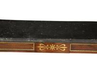 A Regency Style Mahogany and Parcel Gilt Console Table with Black Marble Top
