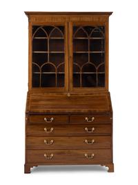 A George III Mahogany Bureau Bookcase