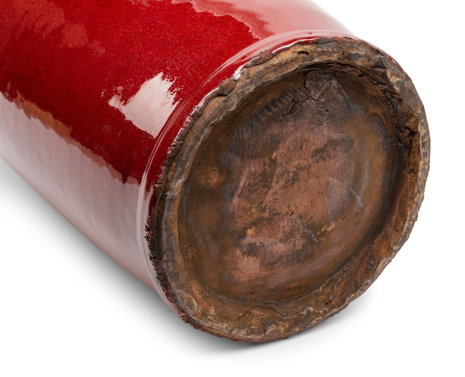 A Pair of Chinese Export Copper-Red Glazed Porcelain Vases