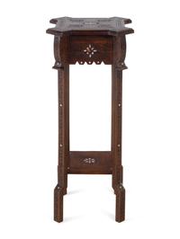 A Syrian Mother-of-Pearl Inlaid Walnut Pedestal Table