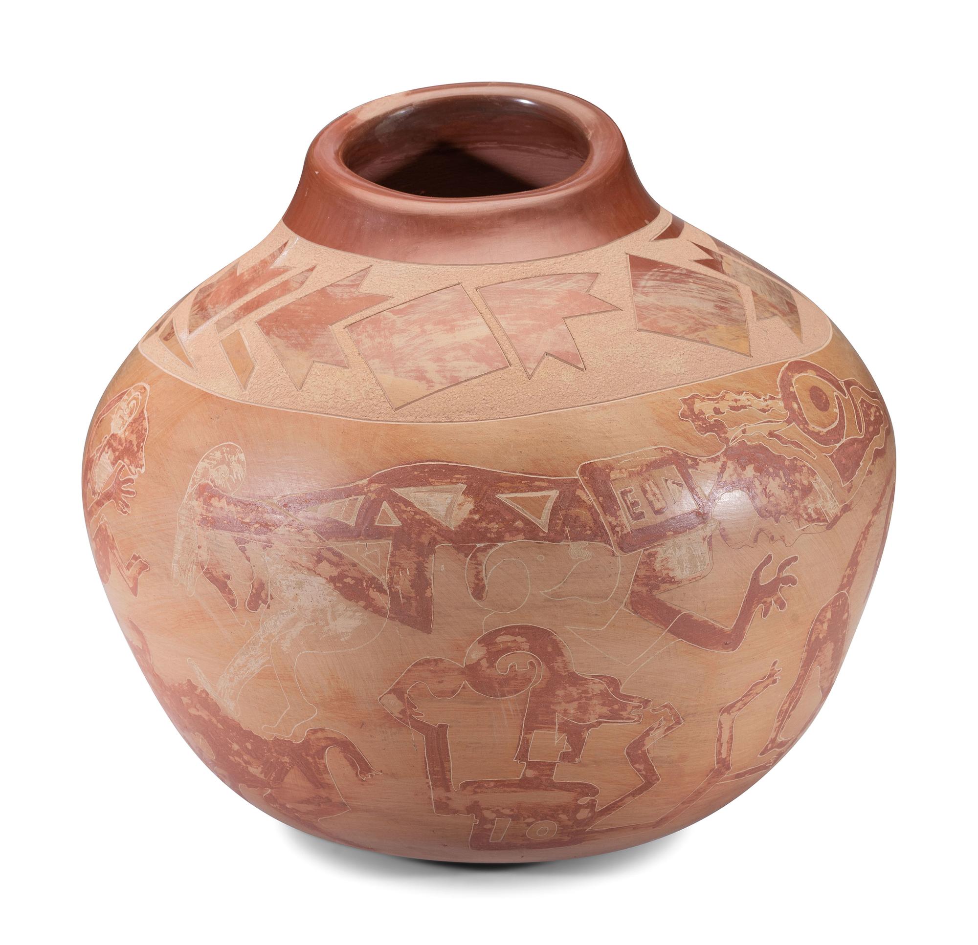 Red and Buff Pottery Olla