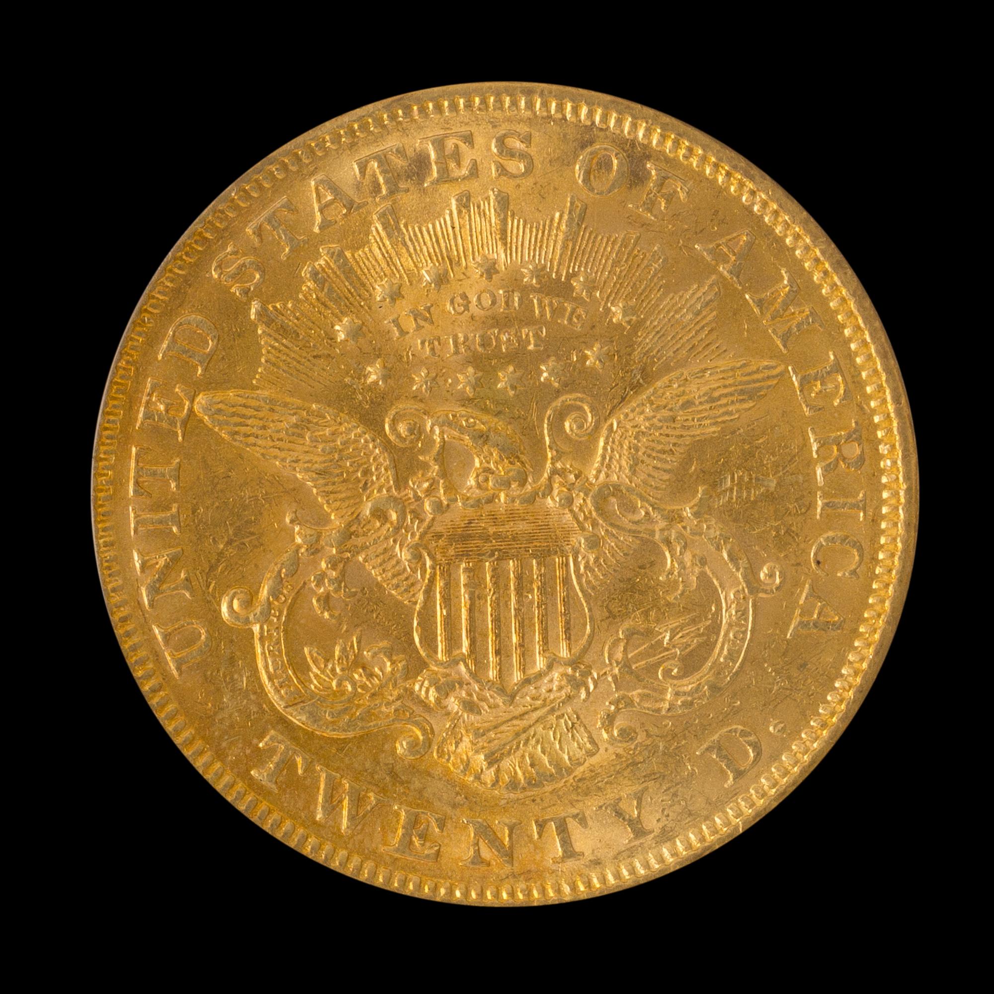 A United States 1874 Liberty Head $20 Gold Coin