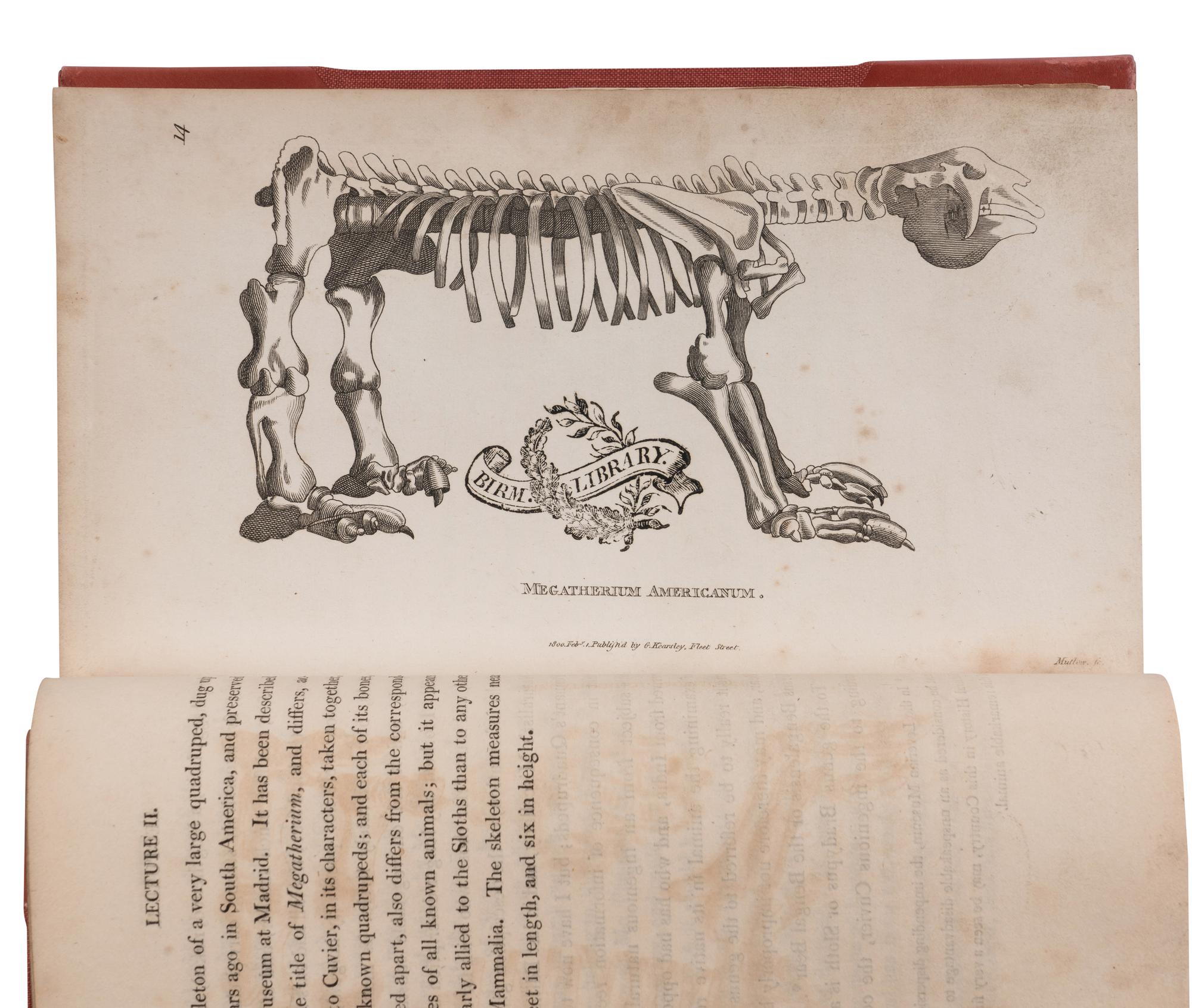 [NATURAL HISTORY]. SHAW, George (1751-1813). Zoological Lectures delivered at the Royal Institution . London: G. Kearsley, 1809.