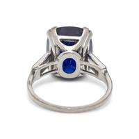 AN IMPORTANT KASHMIR UNHEATED SAPPHIRE AND DIAMOND RING