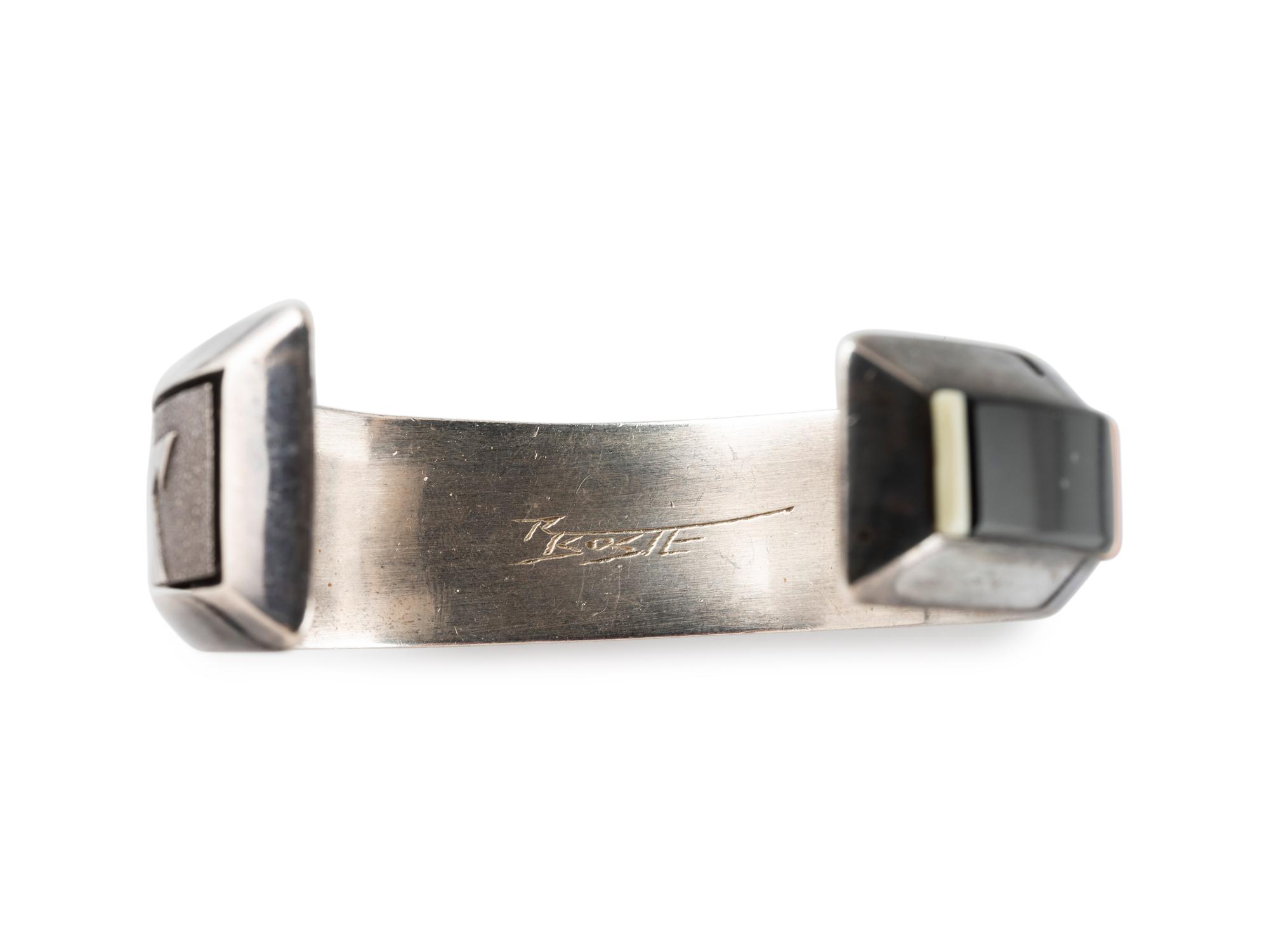Silver Cuff Bracelet and Bolo Slide