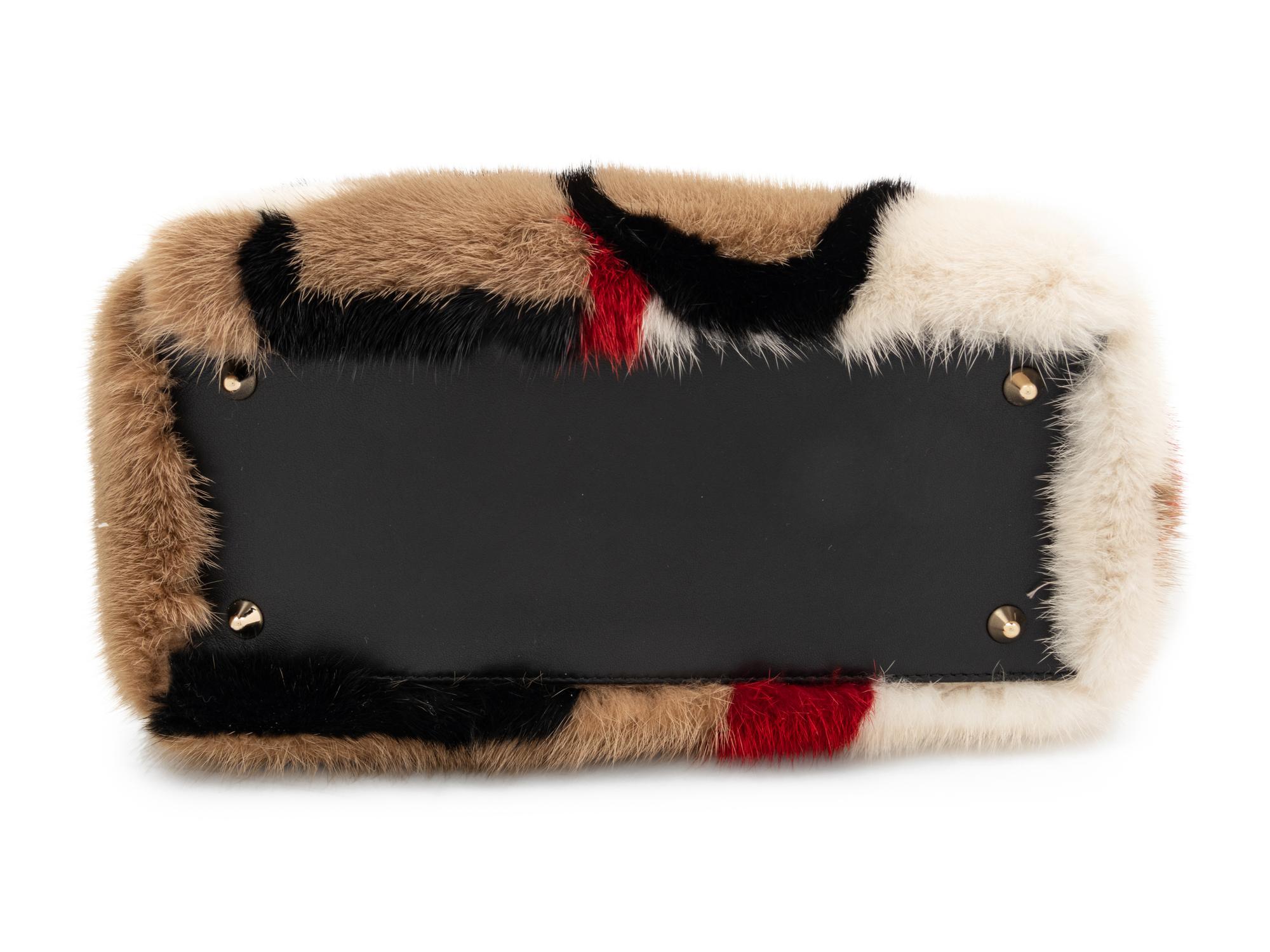 Christian Dior Red and Brown Mink Small Lady Dior Bag, 2018