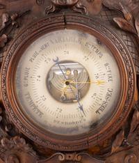 A French Carved Walnut Wall Barometer