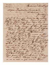 [ENSLAVEMENT]. Letter concerning the conveyance, insuring, and sale of slaves. Richmond, [VA], 1848.