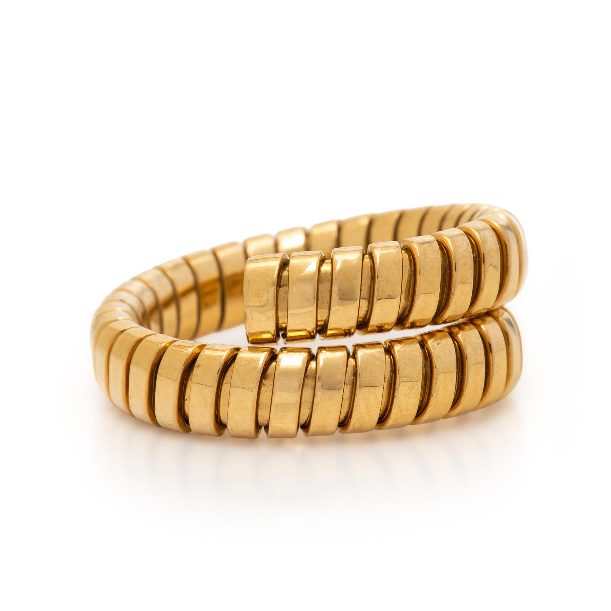 BULGARI, YELLOW GOLD 'TUBOGAS' RING