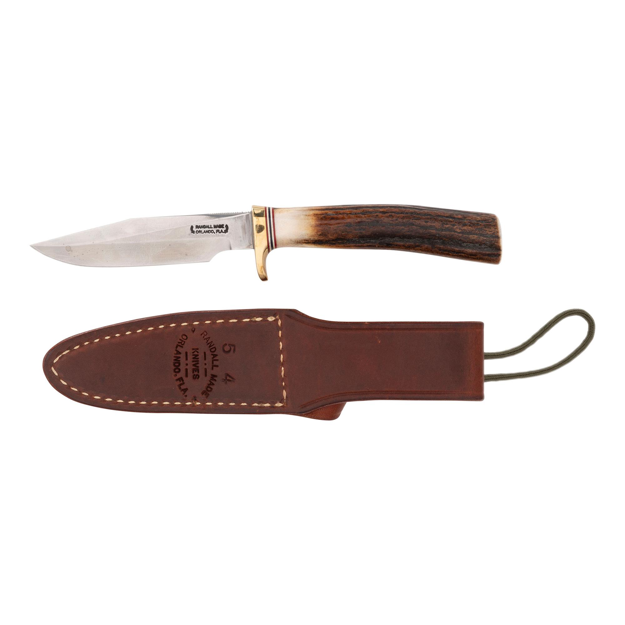 Randall Model 5 Camp & Trail Knife with Staghorn Handle and Sheath