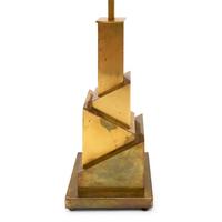 A Pair of Italian Brass "Skyscraper" Table Lamps