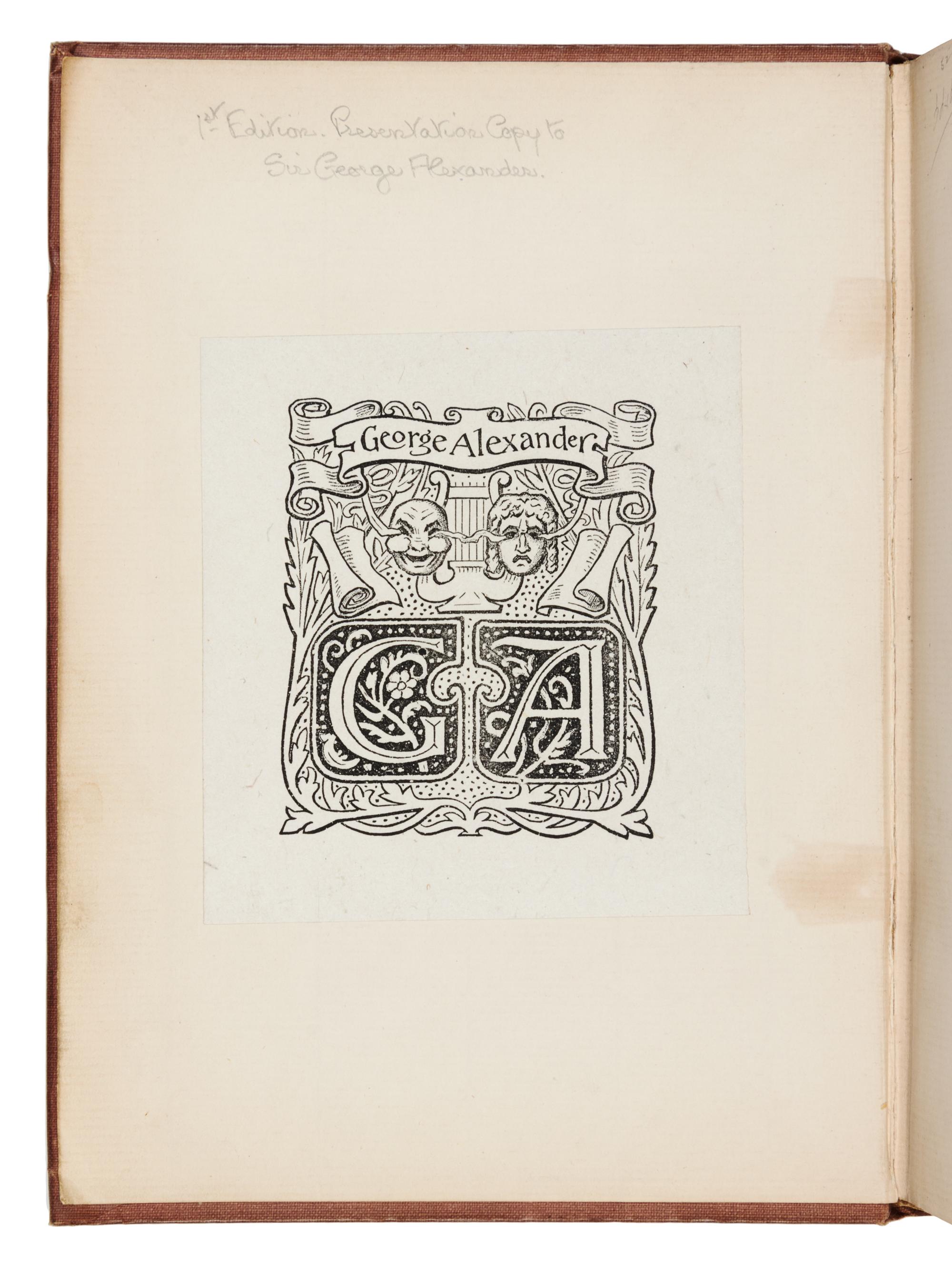 WILDE, Oscar (1854-1900). Lady Windermere's Fan. London: Elkin Mathews and John Lane, 1893. FIRST EDITION, PRESENTATION COPY.
