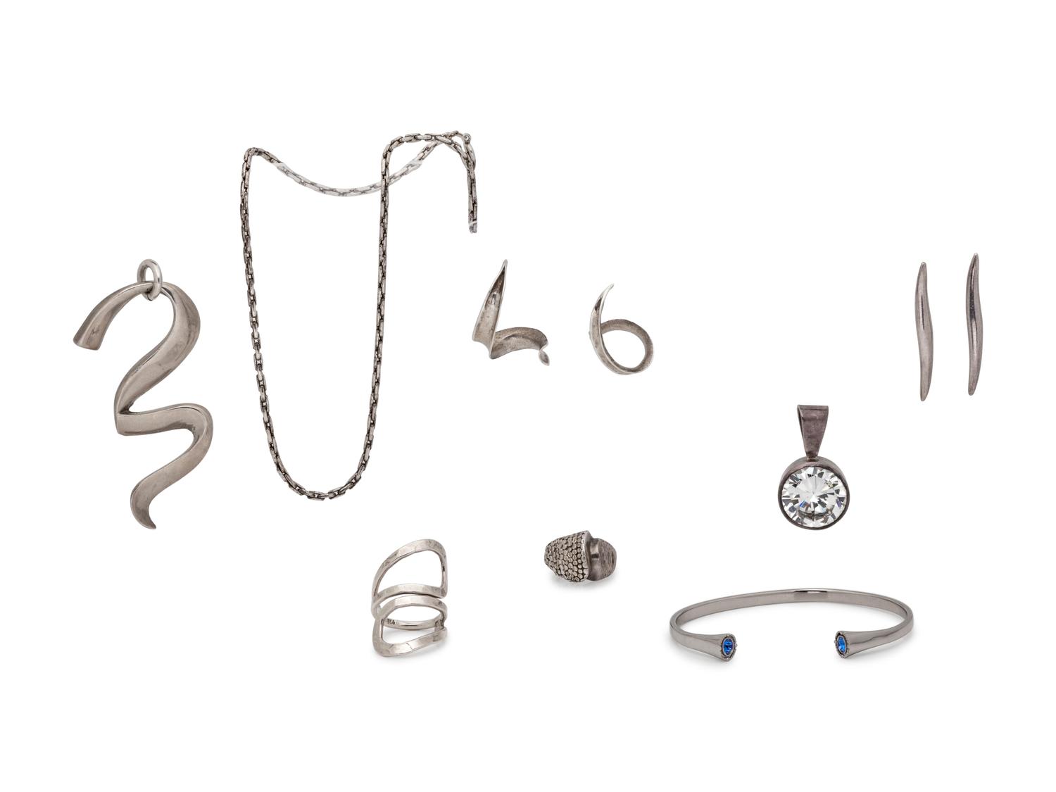 A Collection of Silver Jewelry,