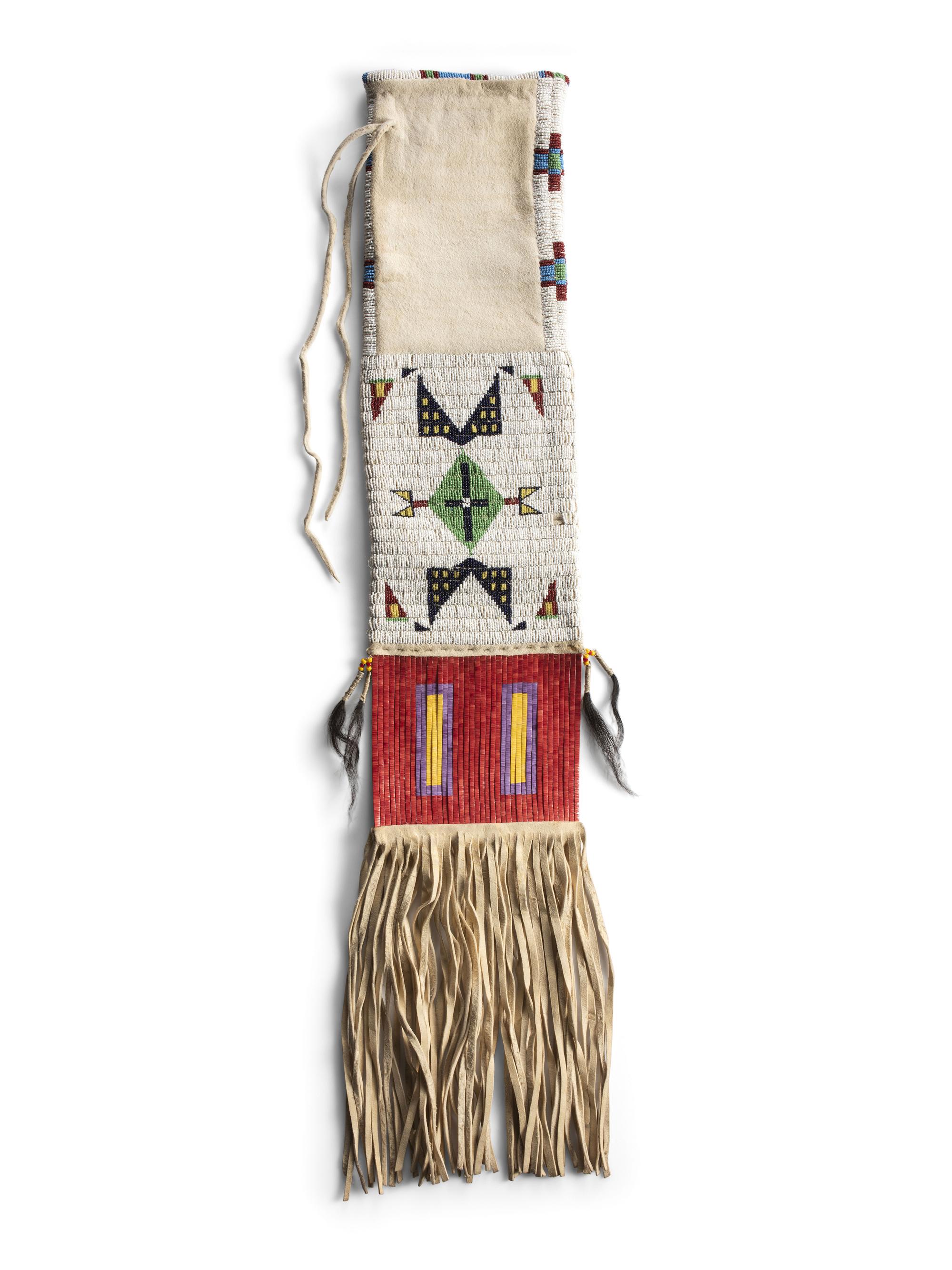 Beaded Hide Tobacco Bag