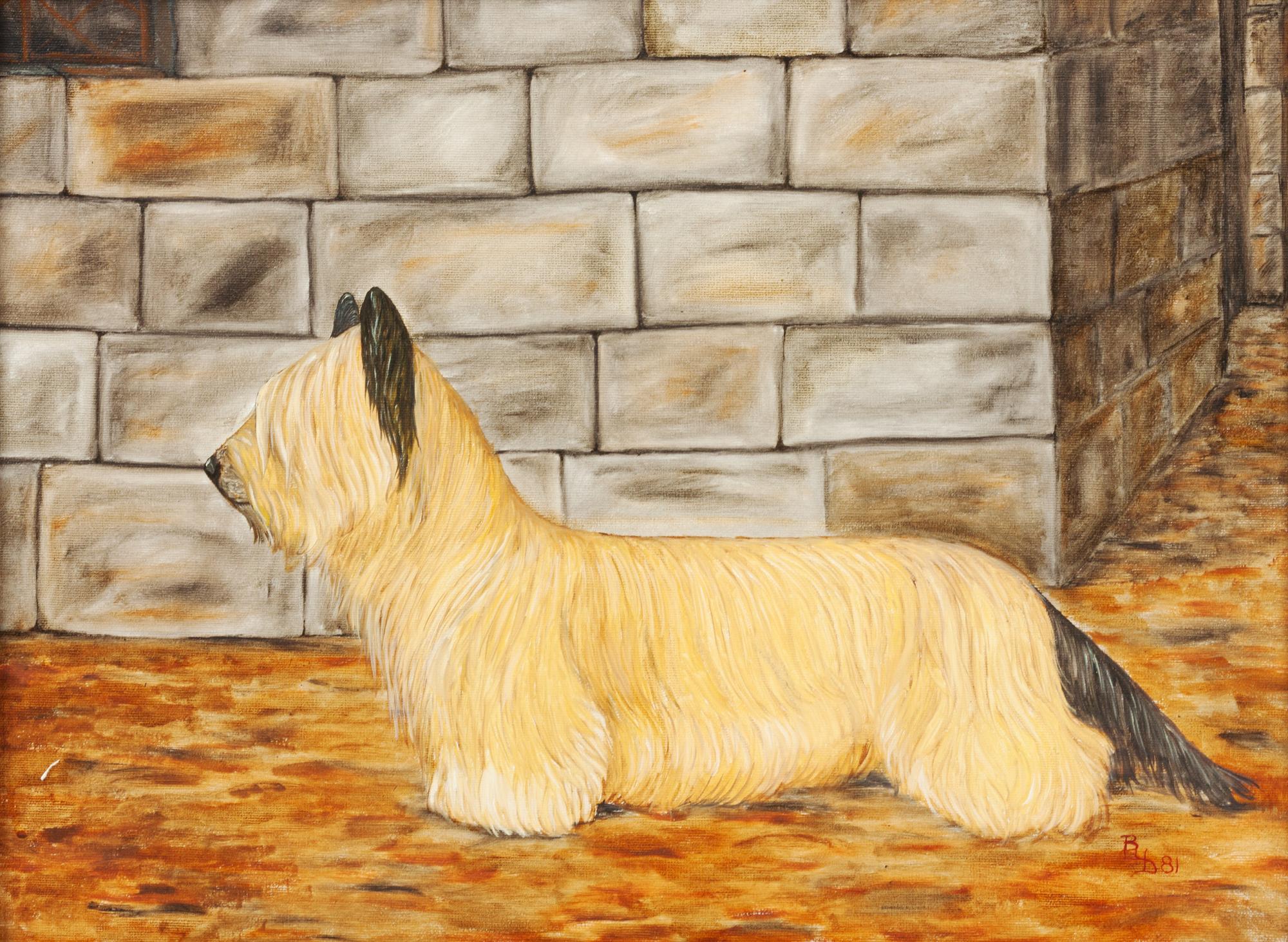 Three Works of Art depicting Skyecrest Terriers Largest: 17 1/4 x 23 1/2 inches.