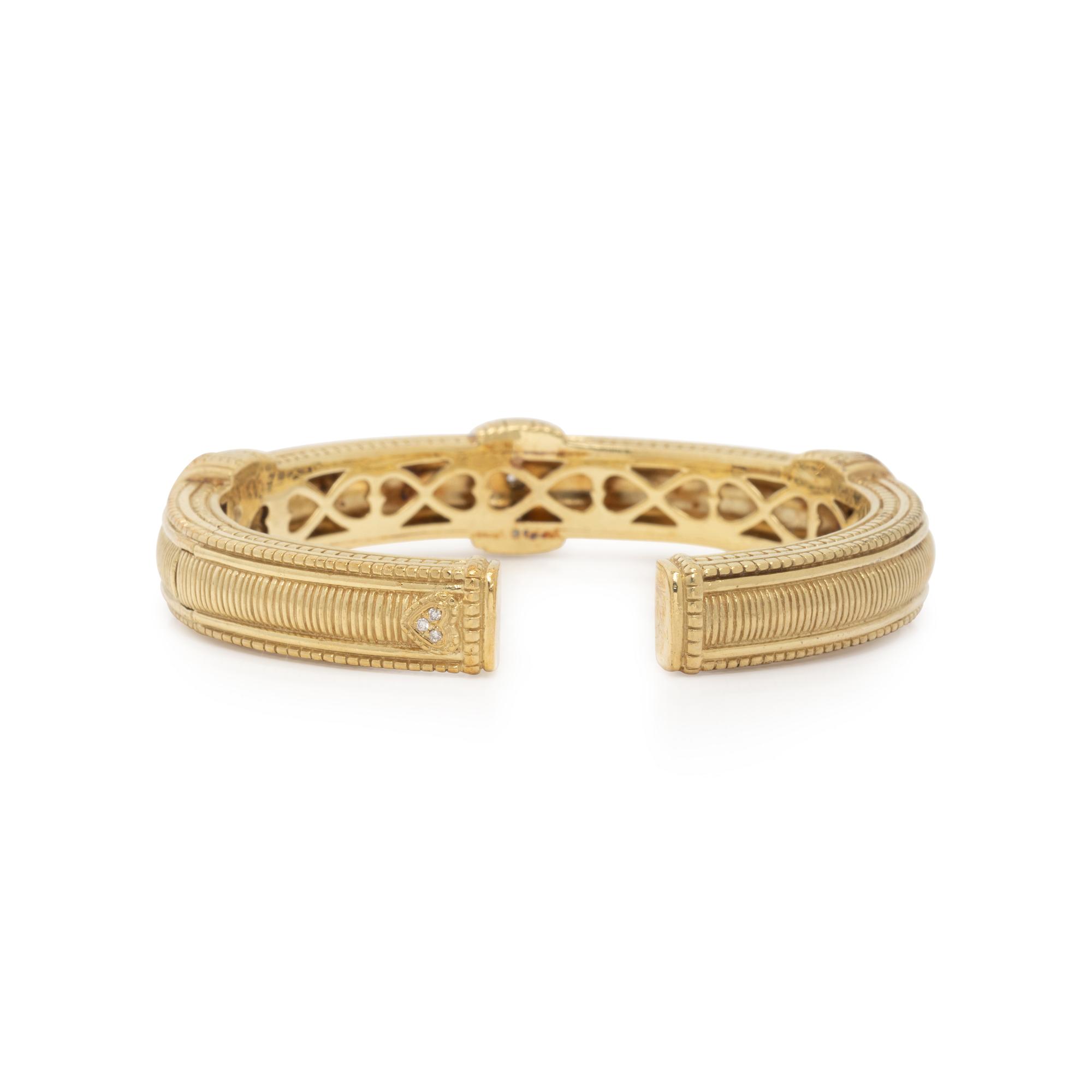 JUDITH RIPKA, YELLOW GOLD AND DIAMOND CUFF