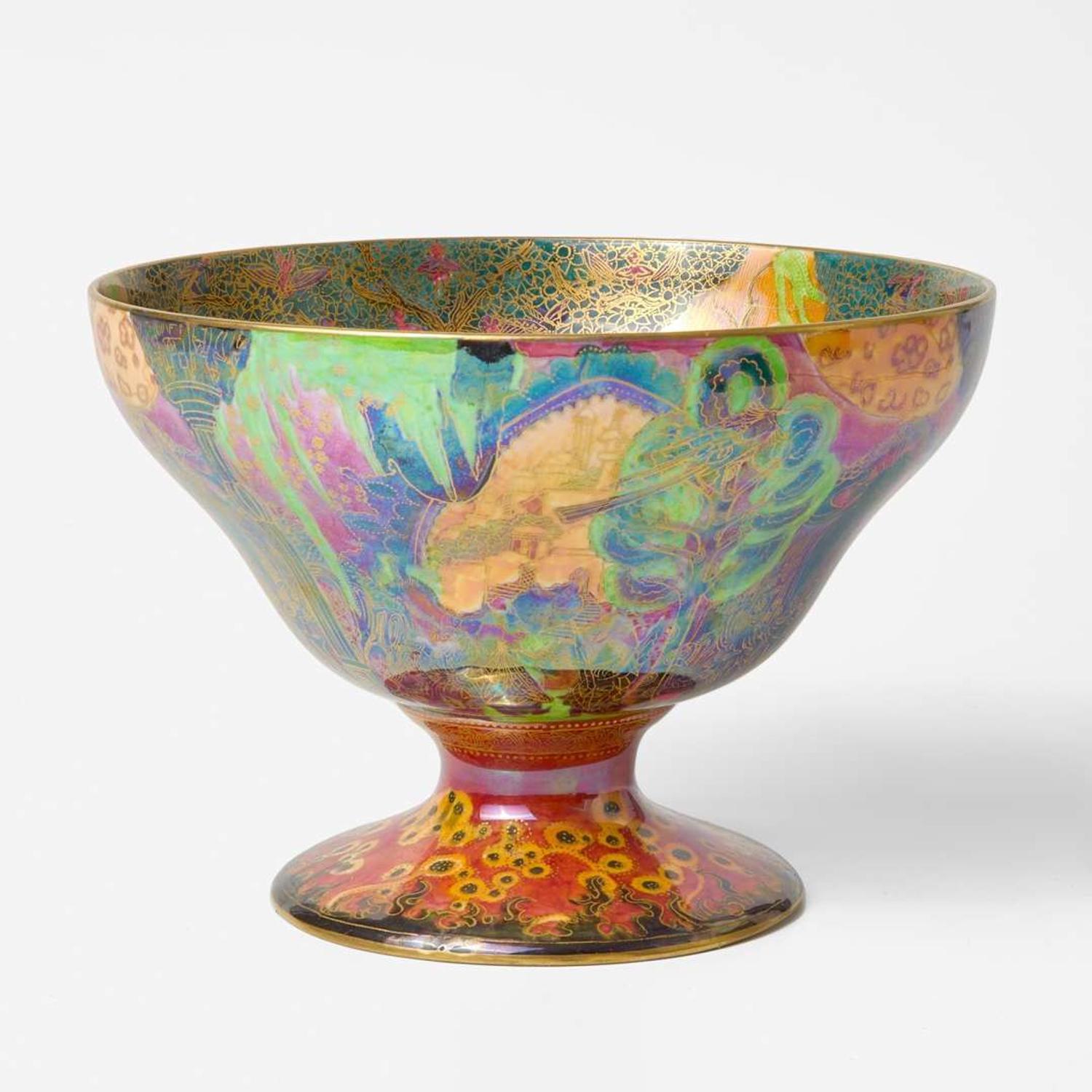 A Wedgwood Flame Fairyland Lustre Melba Centerpiece Bowl UK, 1920s