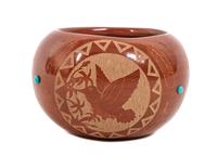 Elmer Red Starr (b. ca. 1940 ), Sioux Height 2 1/2 x diameter 3 1/2 inches.