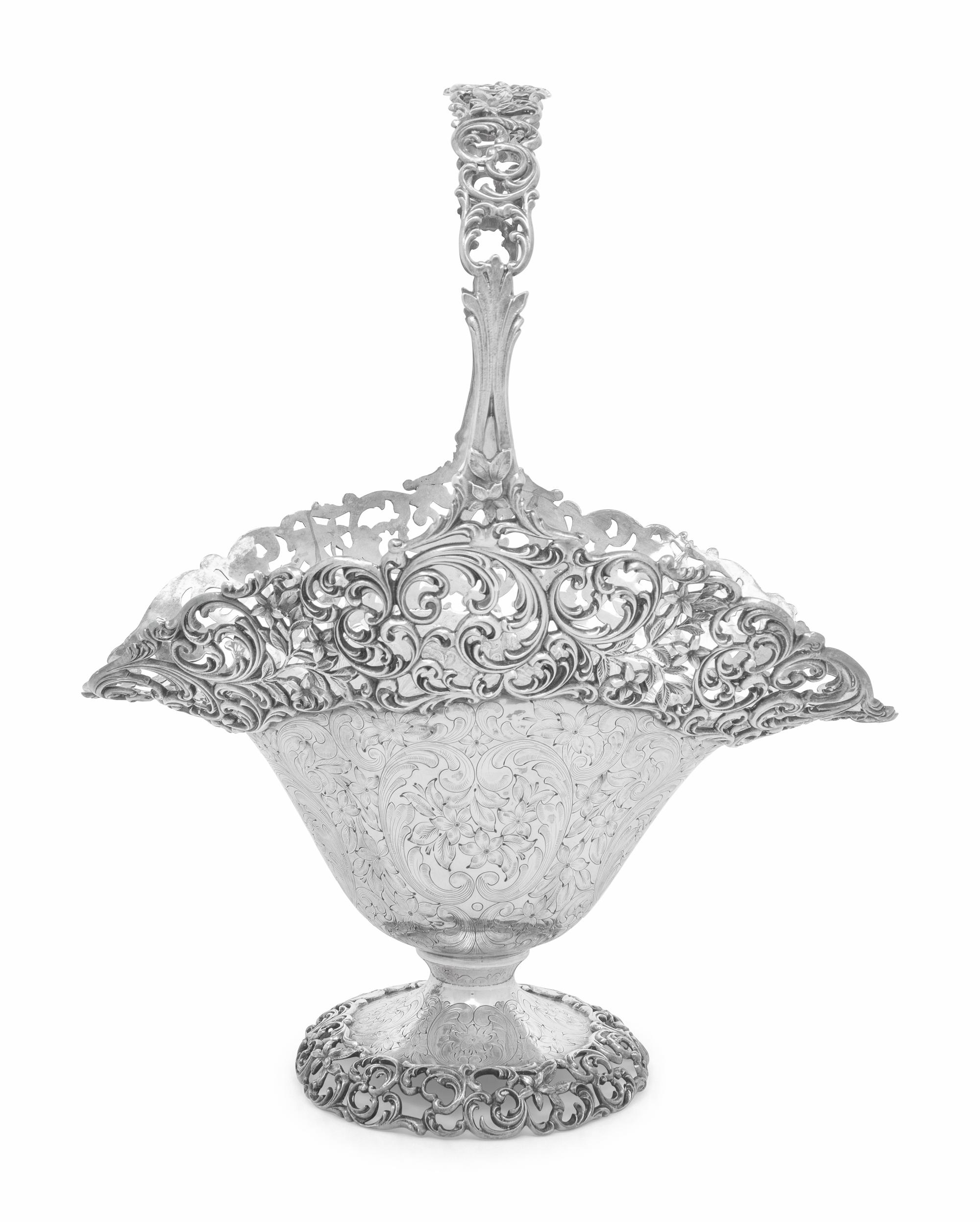 An American Silver Flower Basket