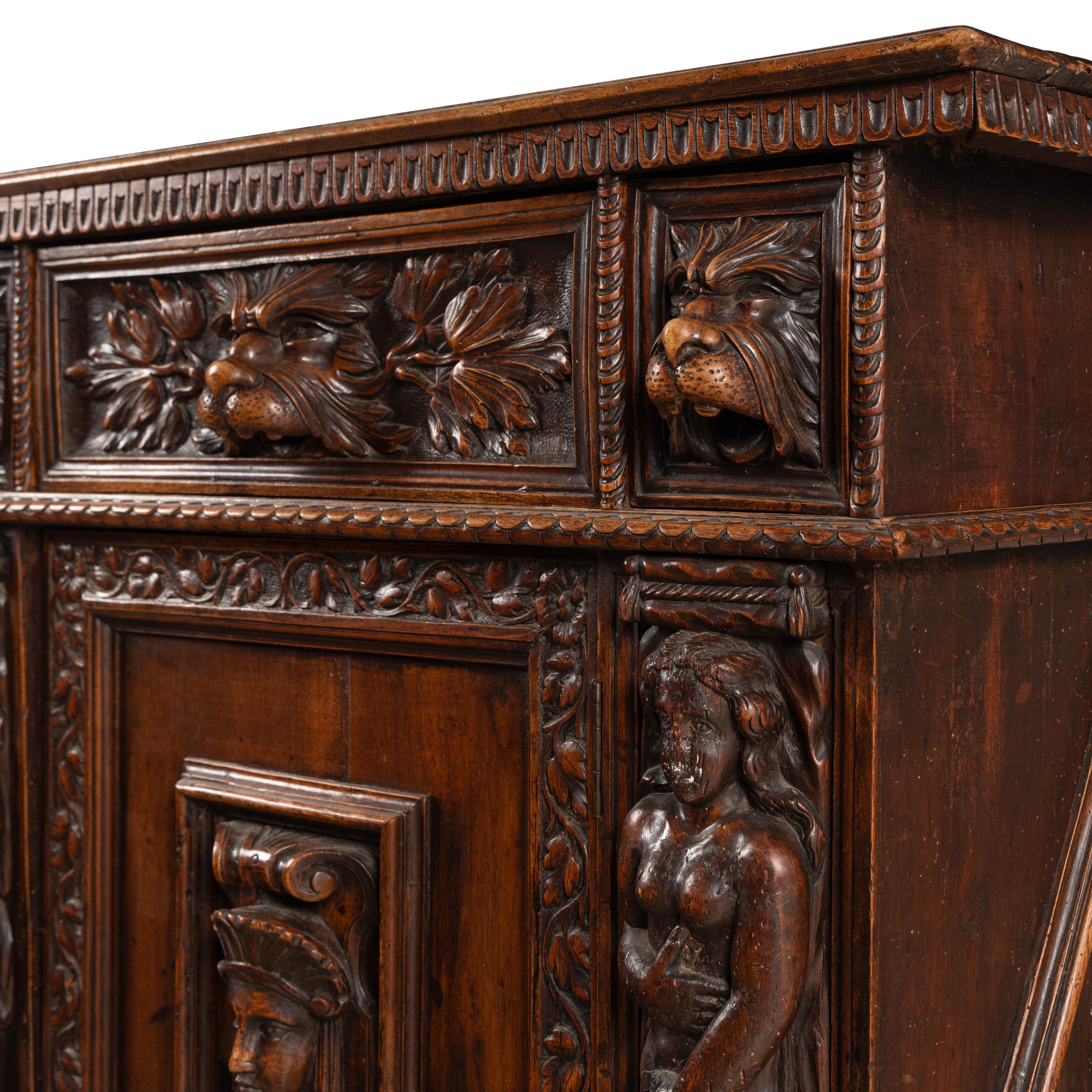 An Italian Walnut Console Cabinet